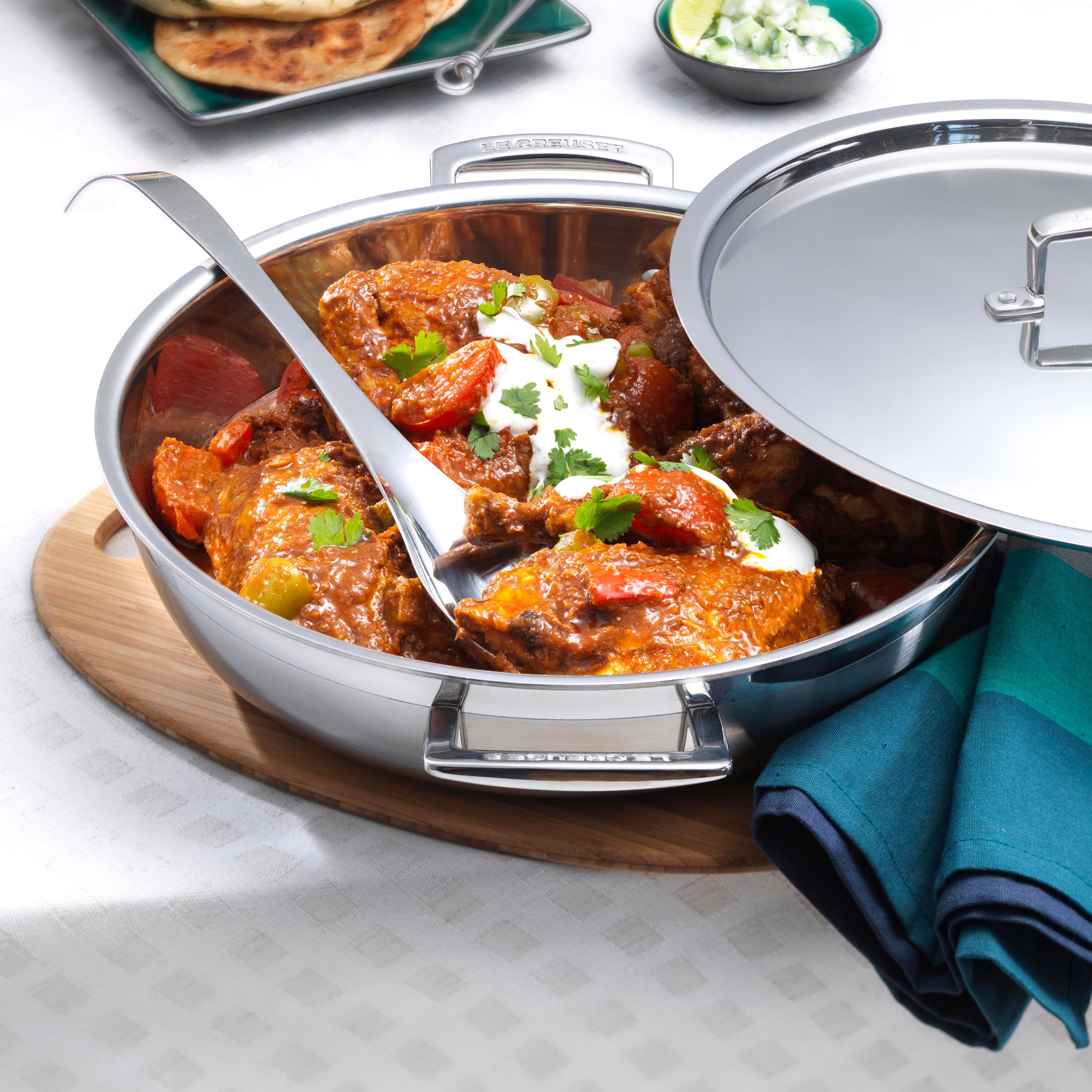 Cacerola Buffet Clásica Con Tapa Acero Inoxidable